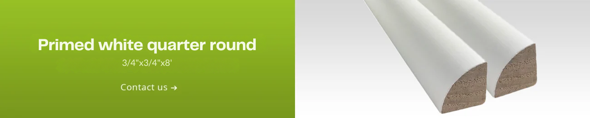 Primed white quarter round